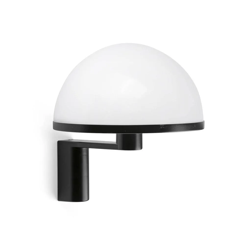 Netlighting Dome Wall Lamp Satin Black Gloss White Shade E27