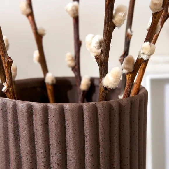 Ribbed Stone Vase 2