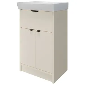 Wickes Nova Angora Grey Freestanding Vanity Unit & Easton Basin - 835 x 600mm