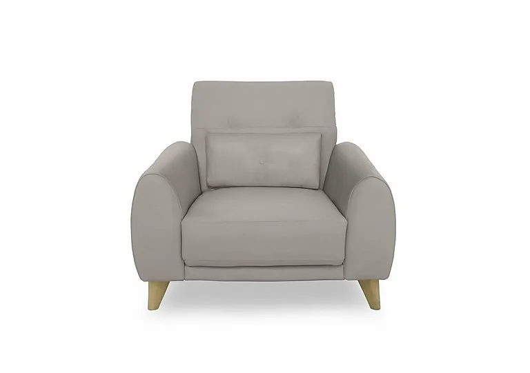 Malmo Leather Chair - Silver Grey