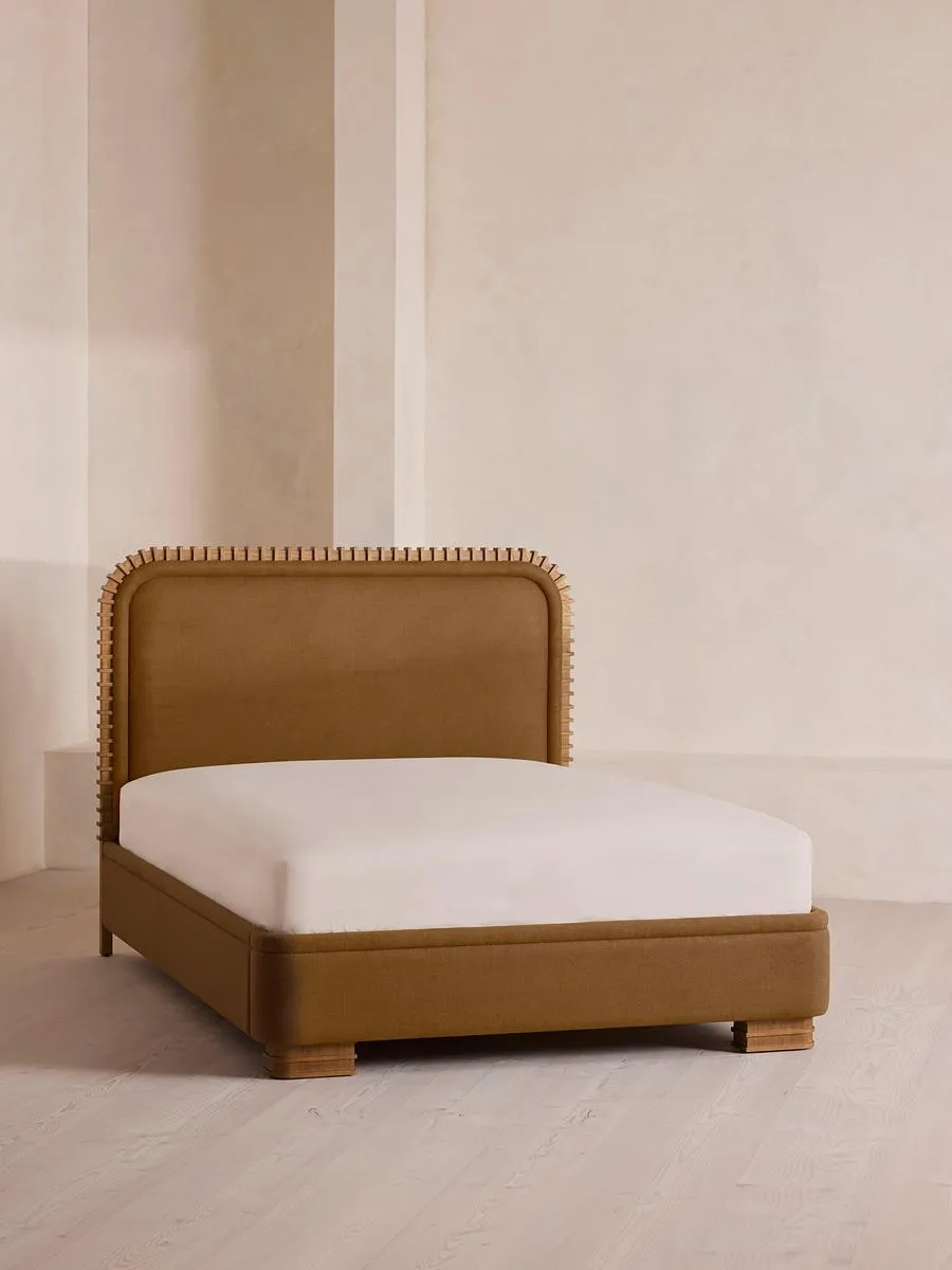 Angus Bed, Superking, Linen, Ochre