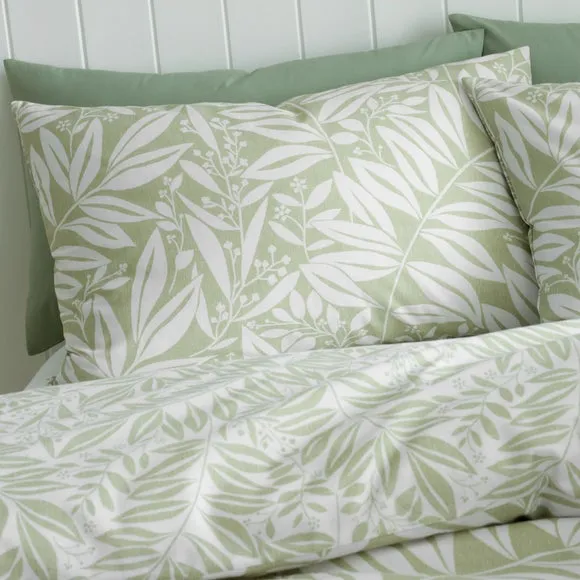 Catherine Lansfield Sorrel Leaves Reversible Duvet Cover & Pillowcase Set 2