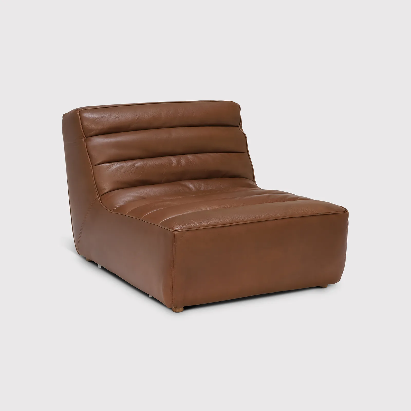 Timothy Oulton Shabby Sectional 1 Seater Modular Sofa, Brown Leather | Barker & Stonehouse 1