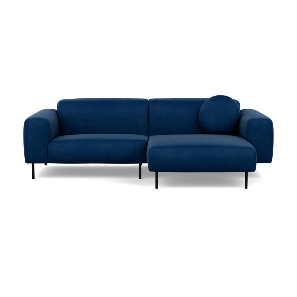 Heal's Luna Right Hand Facing Corner Chaise Sofa Marylebone Velvet Sapphire