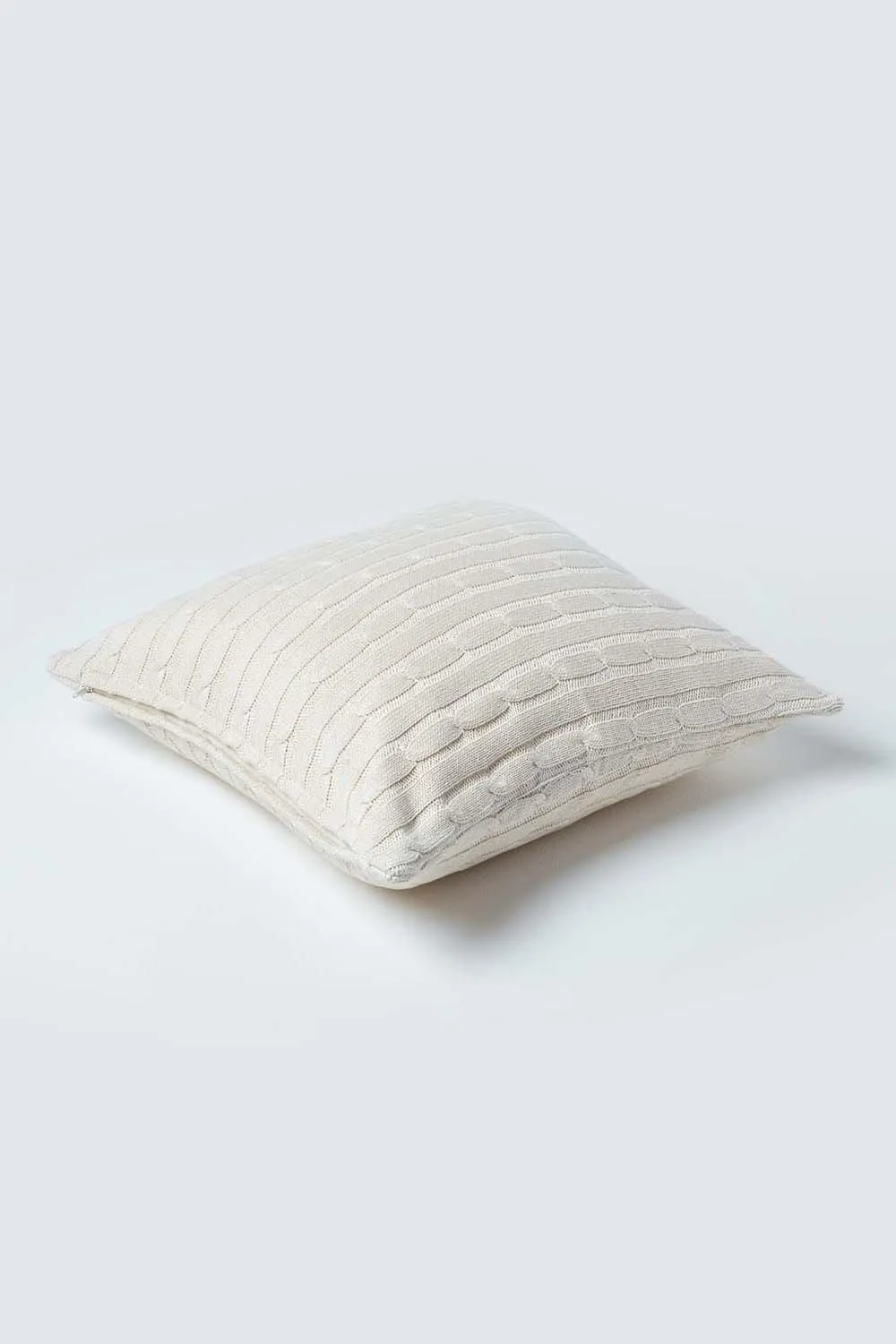 Homescapes Cotton Cable Knit Cushion Cover, 45 x 45 cm in Natural 3