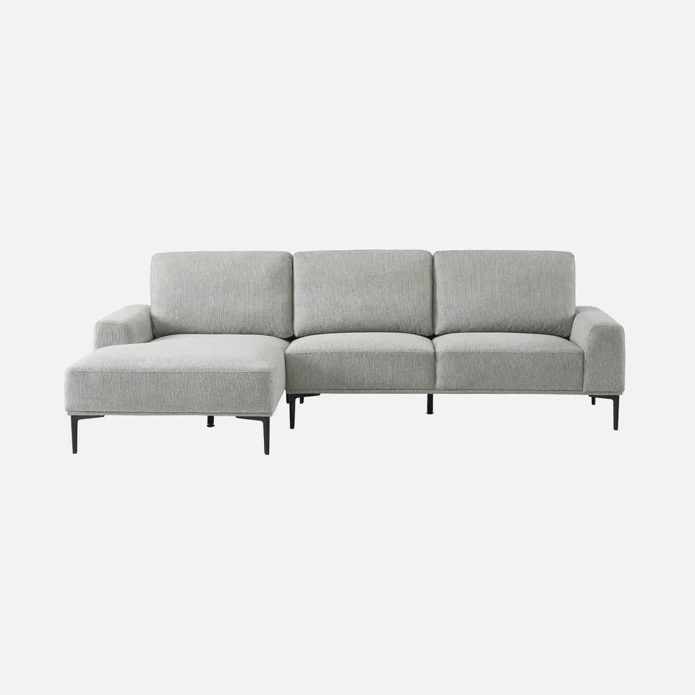 sweeek 3-seater Corner Sofa Left-hand In Fabric & Metal in Light Grey 2
