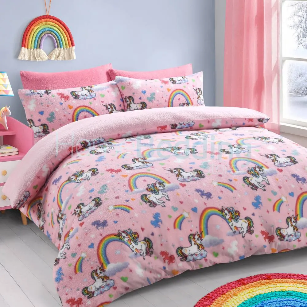 Velosso Unicorn Teddy Warm & Cosy Duvet Cover & Pillowcase Set