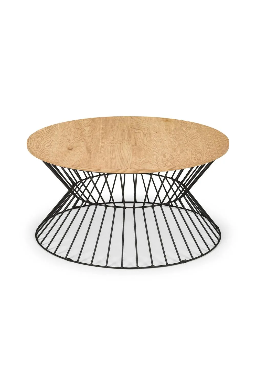 Julian Bowen Jersey Round Wire Coffee Table in Light Oak 2