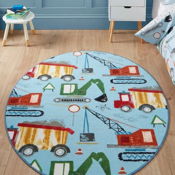 Catherine Lansfield Kids Construction Circle Rug