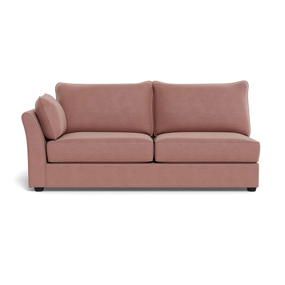 Heal's Tailor Large Unit Left Hand Facing Smart Luxe Velvet Dusky Pink Black Beech Feet
