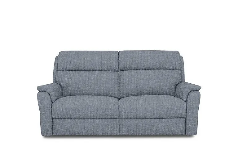 Vito Fabric 3 Seater Recliner Sofa with Headrests and Power Lumbar - Baby Blue
