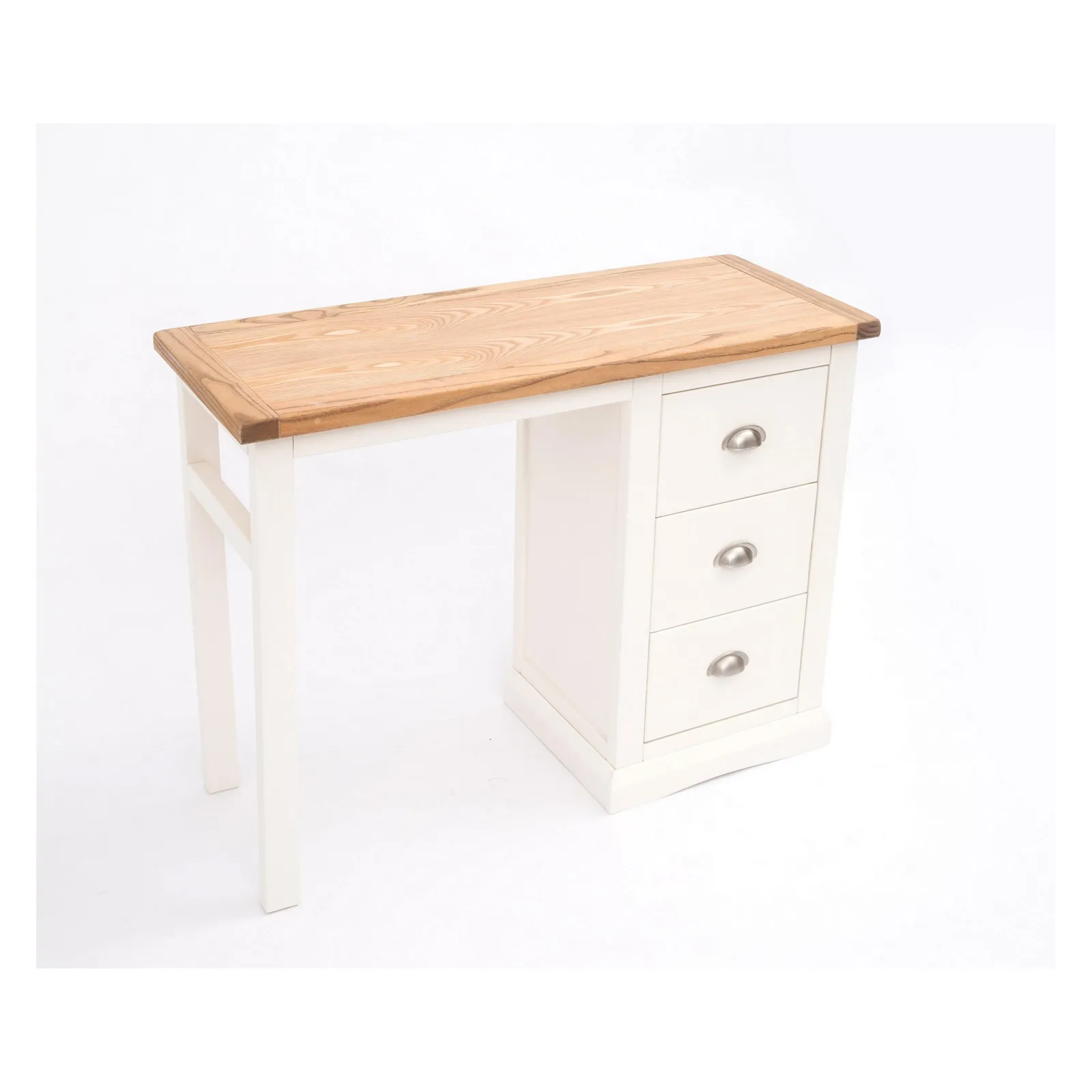 Cabinet Bits Cosenza 3 Drawer Desk - Dressing Table Chrome Cup Handle in Off-White 3