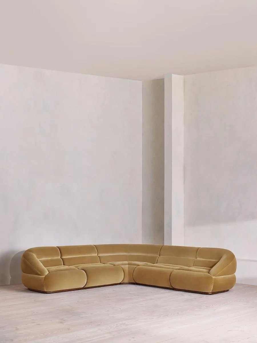 Edison Modular Sofa, Corner Sofa, Velvet, Camel