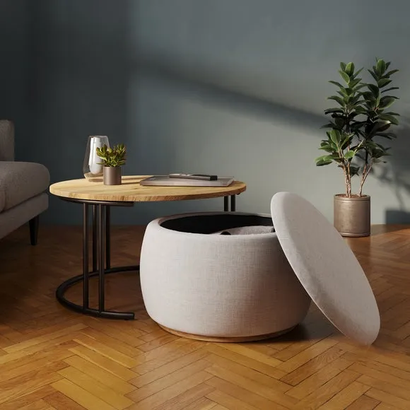 Bryant Upholstered Pouffe Coffee Table Nest 2