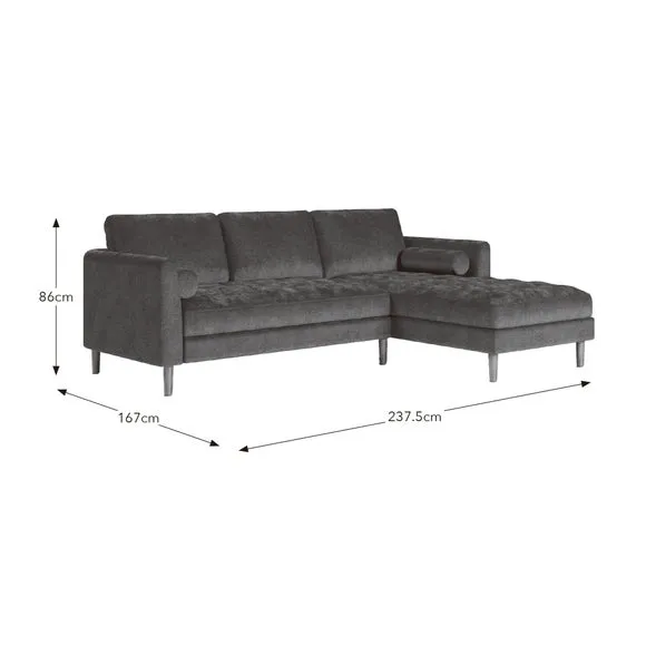 Max Soft Tonal Chenille Corner Chaise Sofa 6