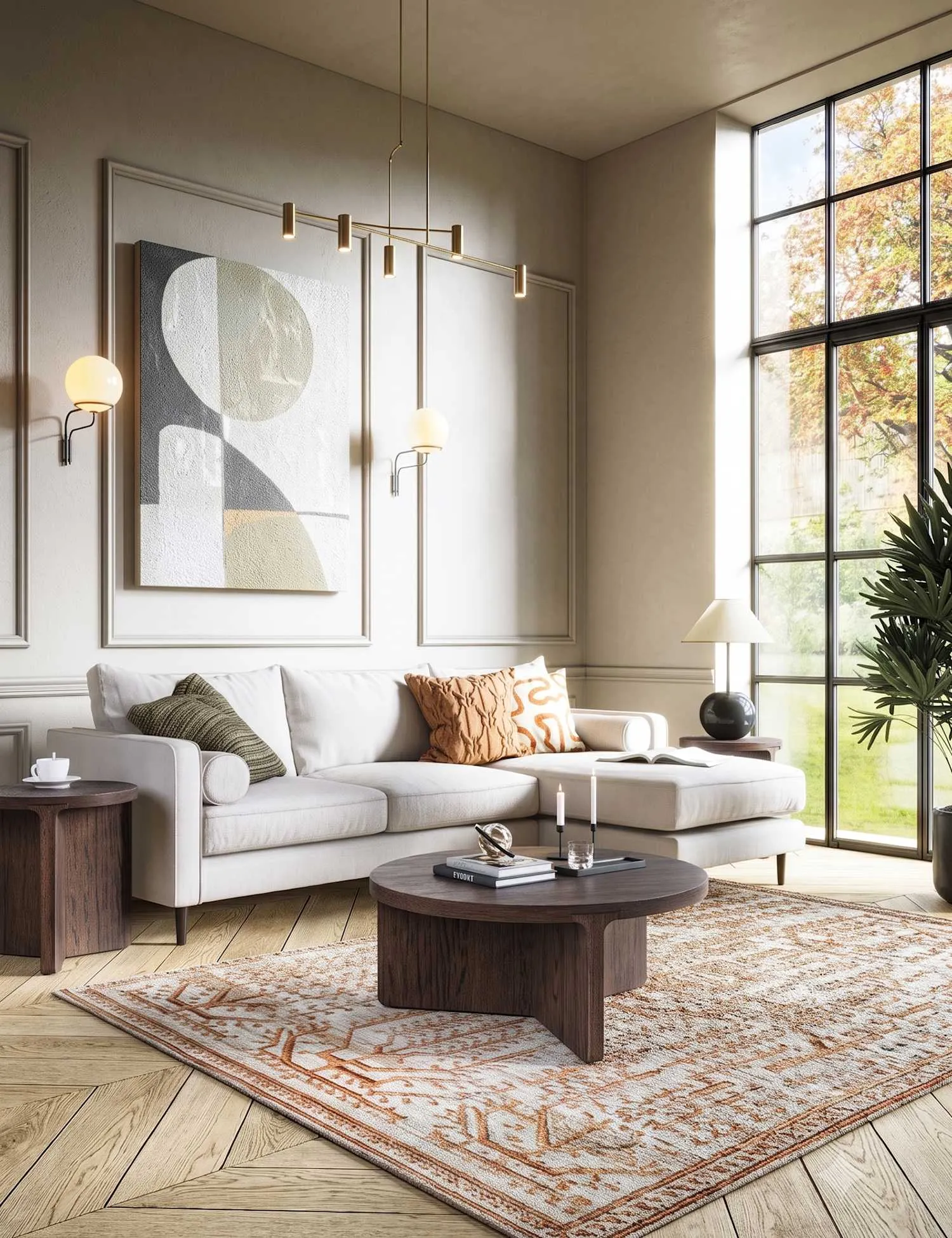 Corndell California Round Oak Coffee Table Brown