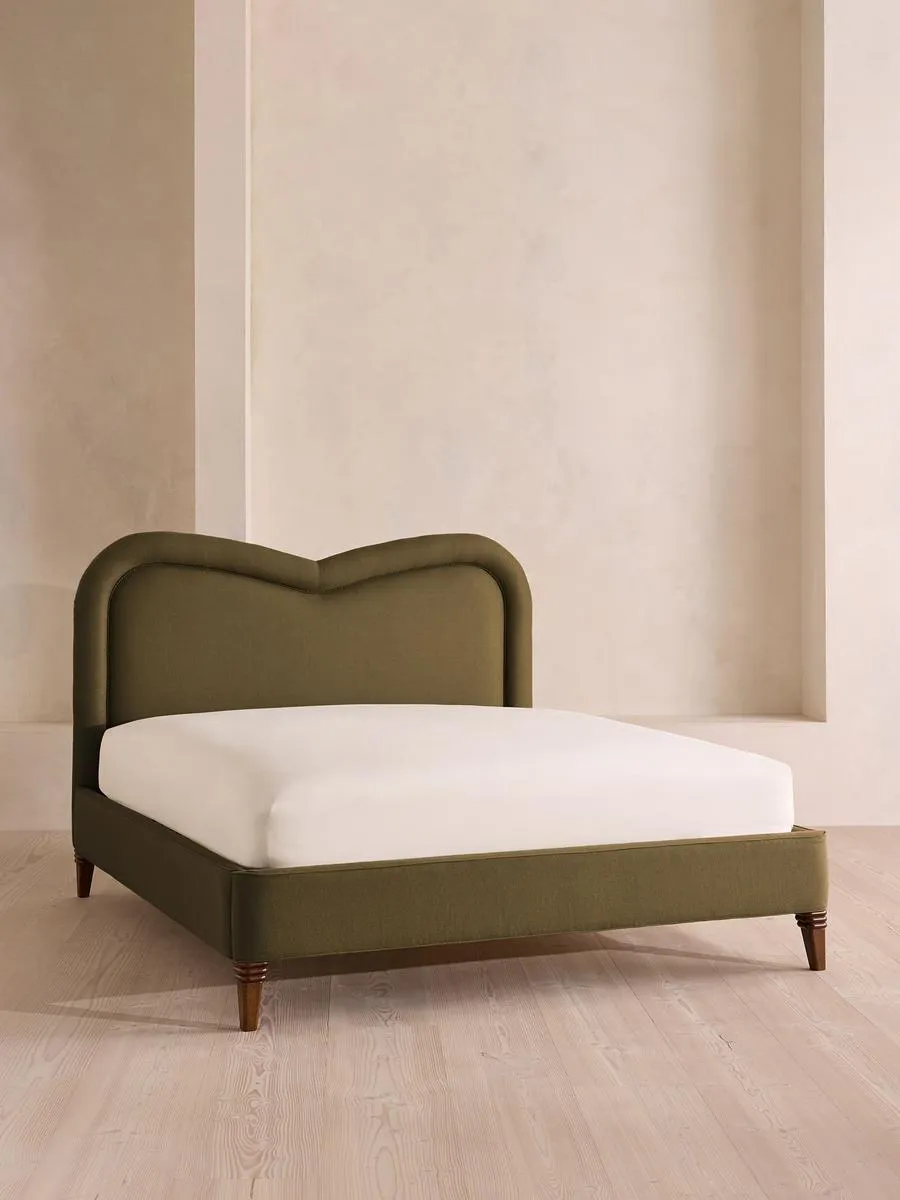 Keira Bed, Superking, Linen, Olive