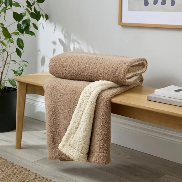 Mottled Sherpa Throw Blanket 130cm x 180cm 1
