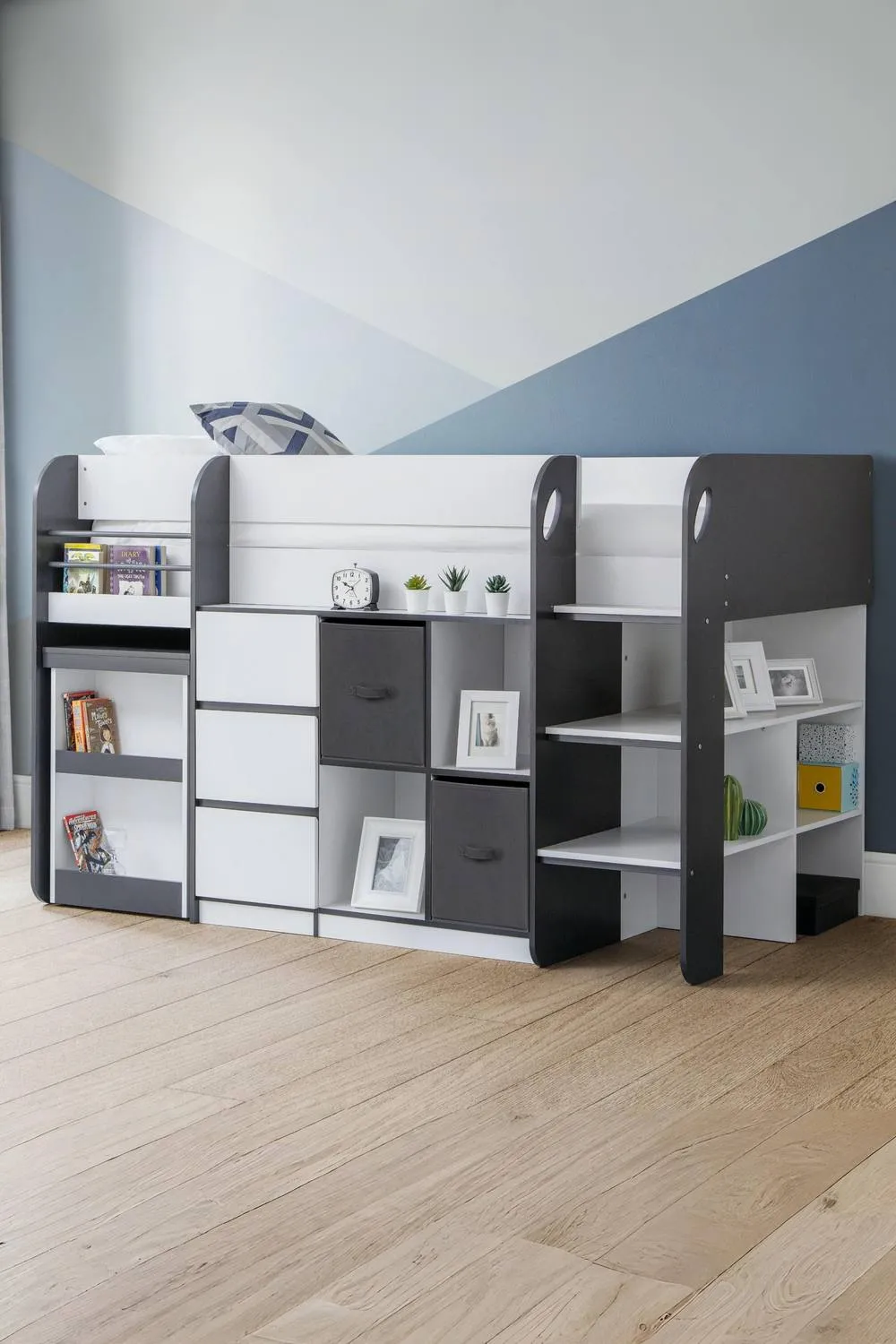 Julian Bowen Saturn Midsleeper Cabin Bed with Desk in White