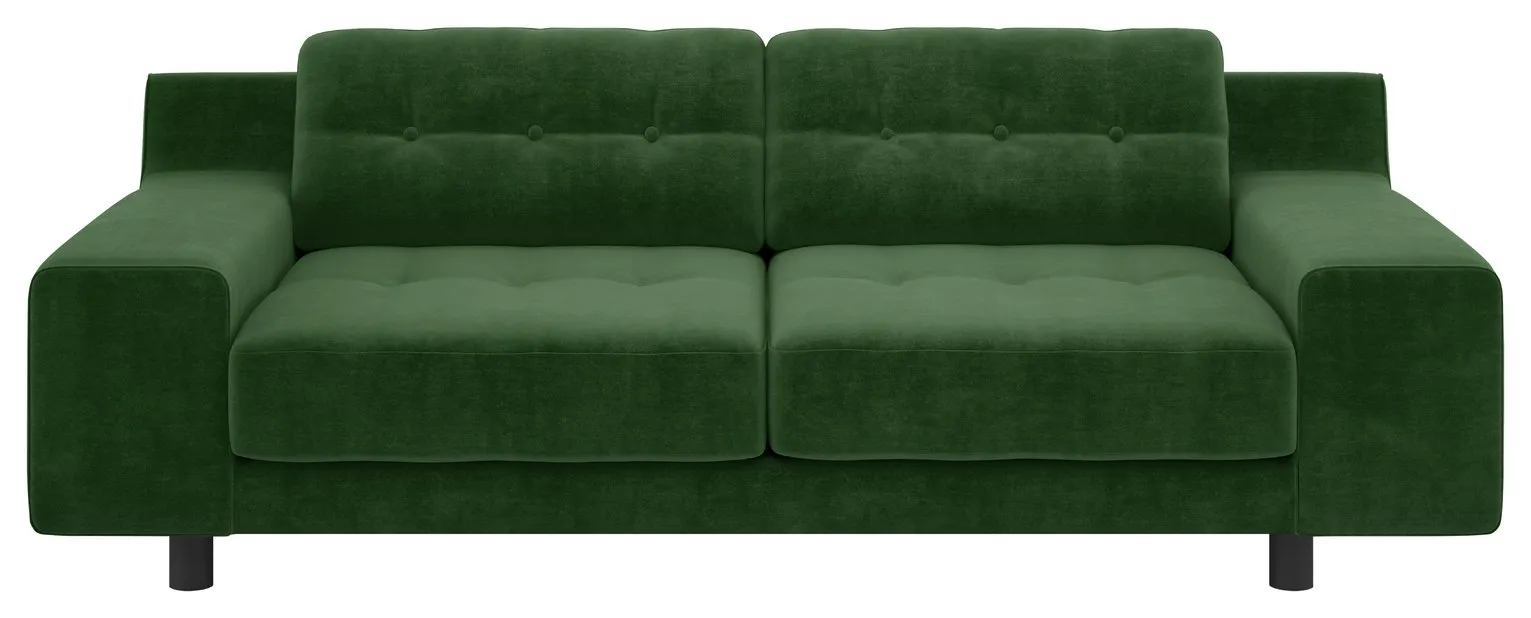 Habitat Hendricks 3 Seater Velvet Sofa - Moss Green