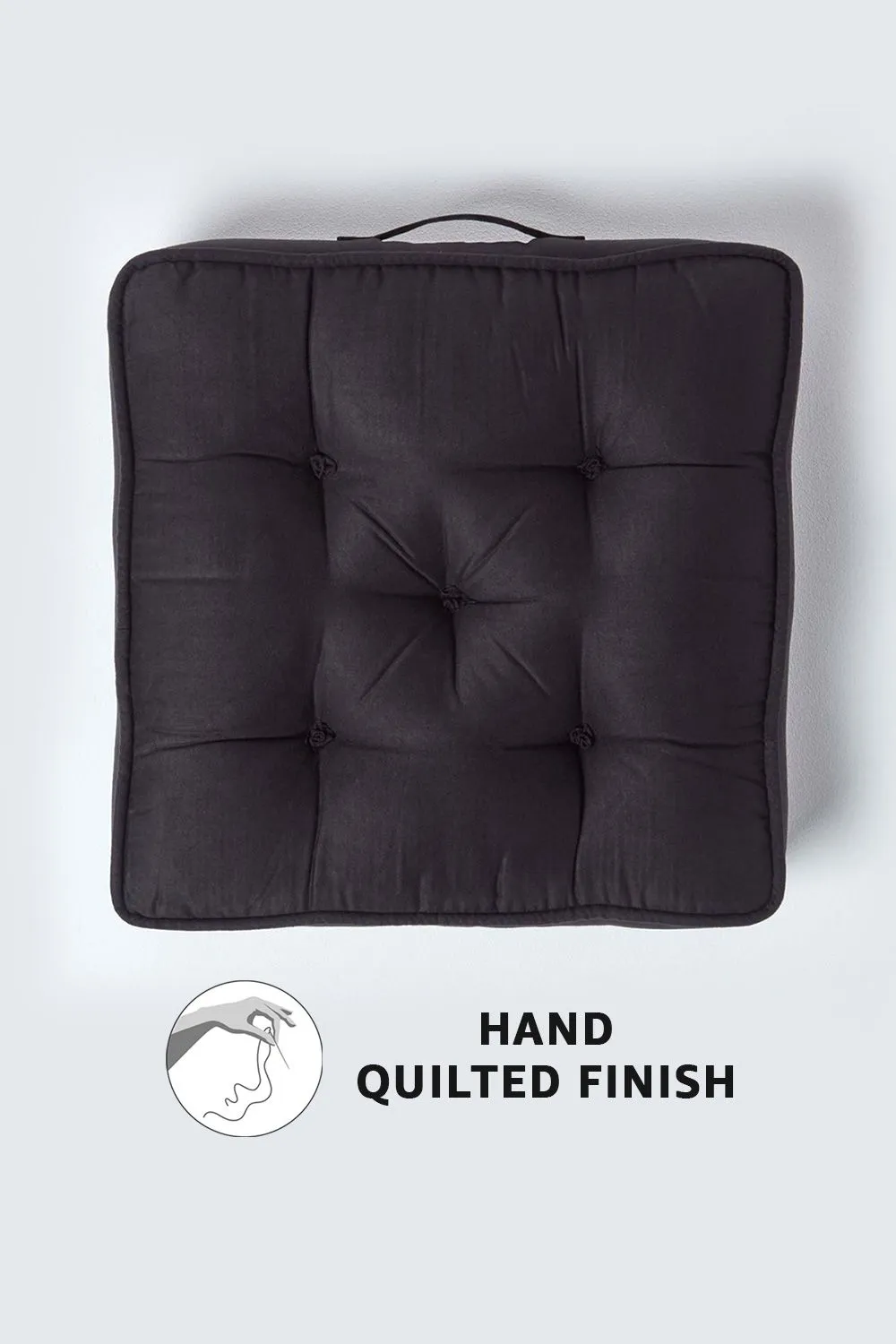 Homescapes Faux Suede Armchair Booster Cushion in Black 4