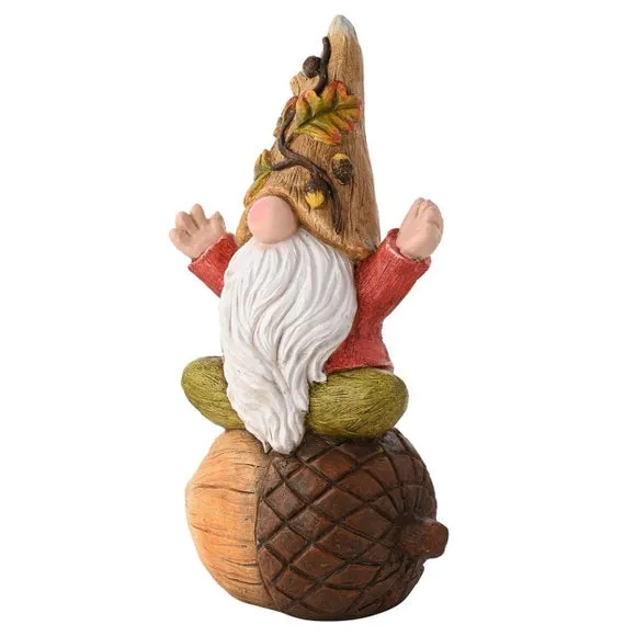 Autumn Gnome Sat on Acorn Indoor Outdoor Ornament 2