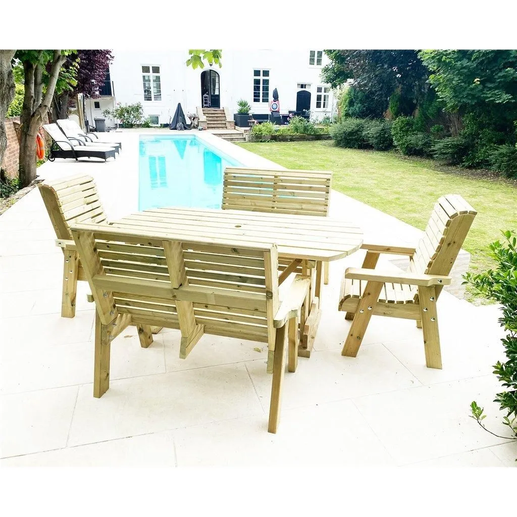 Marlborough Heavy Duty Table & Chair Set (8 Seater) in Natural
