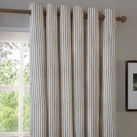Yard Hebden Striped Eyelet Curtains (Blackout Available) 1