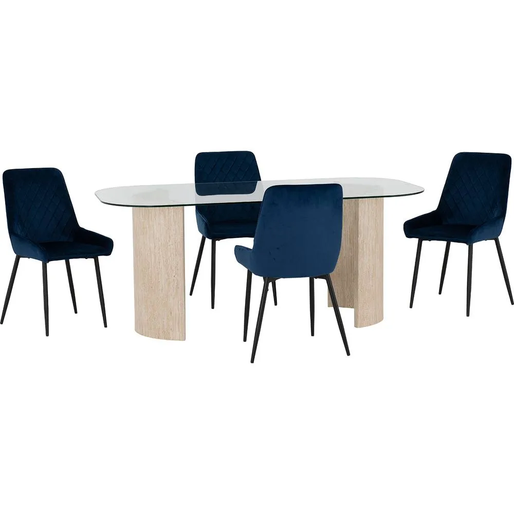 Seconique Modena Dining Set with Avery Chairs in Blue 2