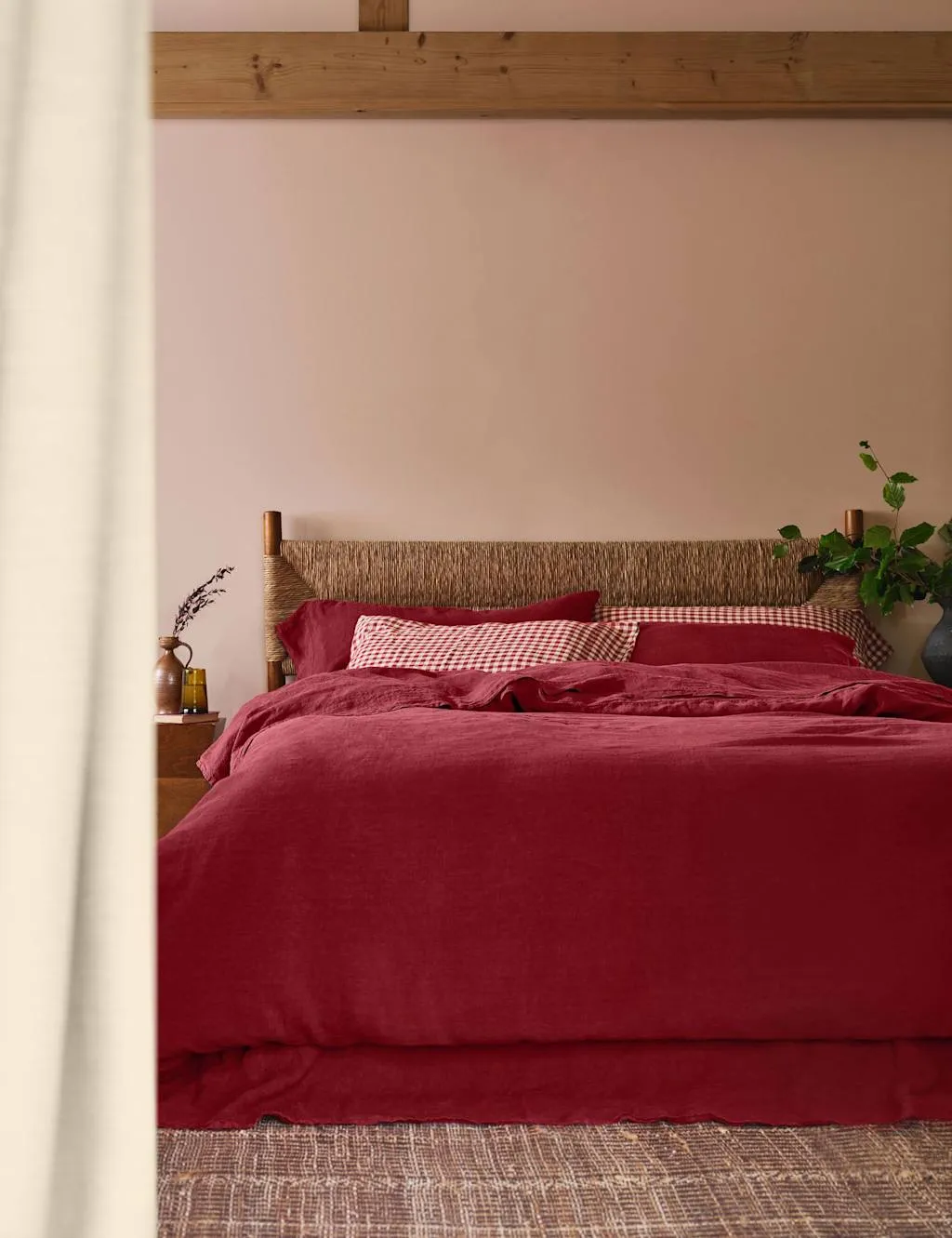Piglet In Bed Pure Linen Duvet Cover Red