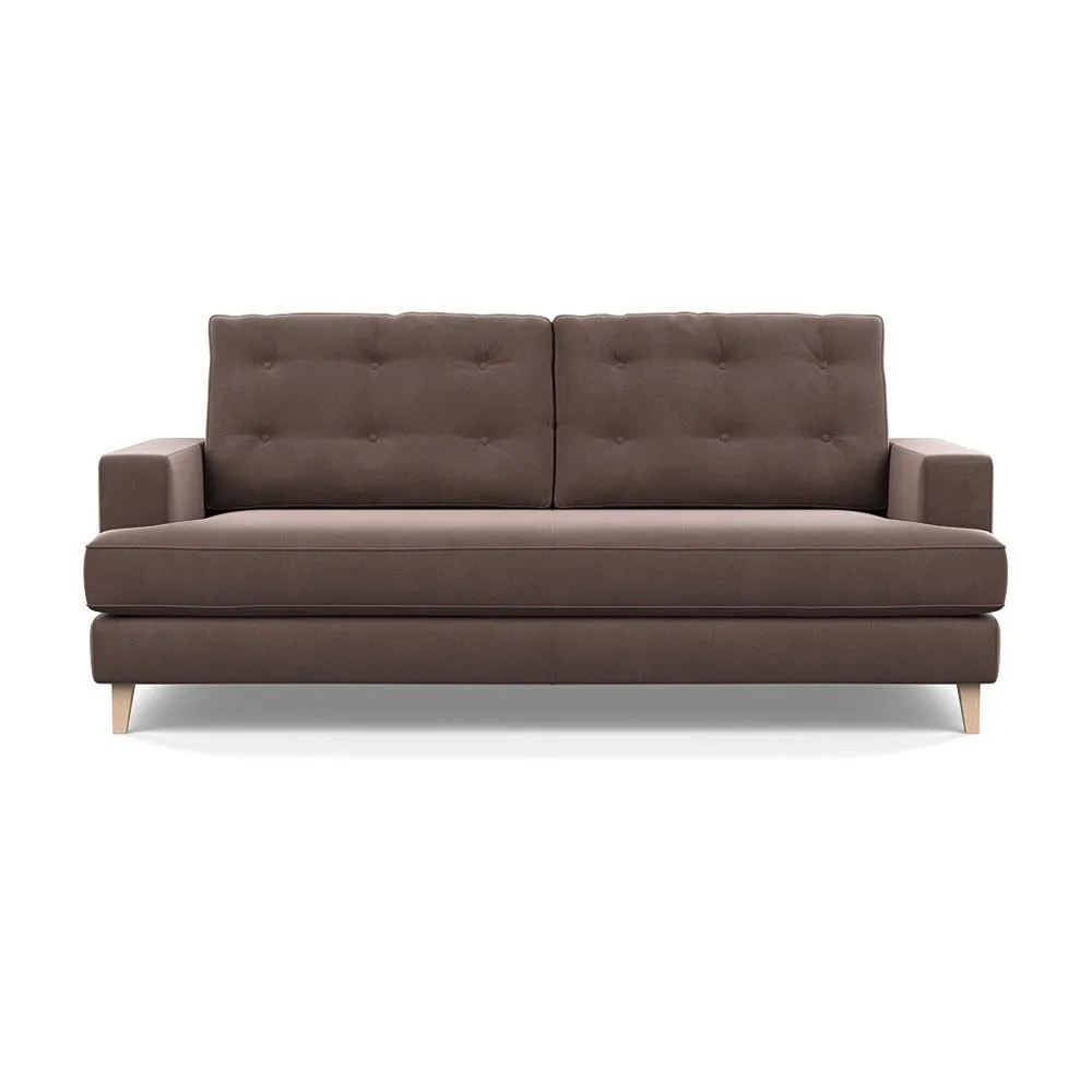 Heal's Mistral 3 Seater Sofa Smart Velvet Mouse Natural Feet 1