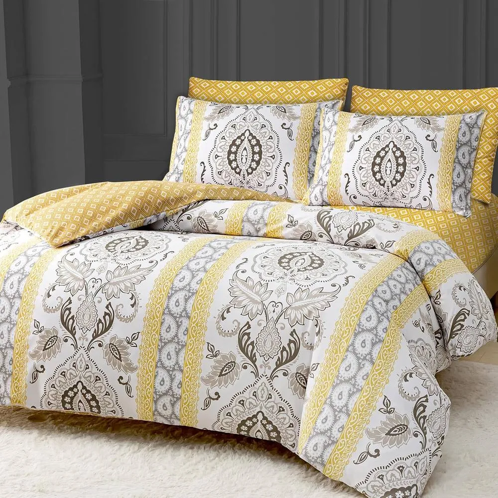 Grace Brushed Double Duvet Cover Supersoft with Zipper Closure in Beige