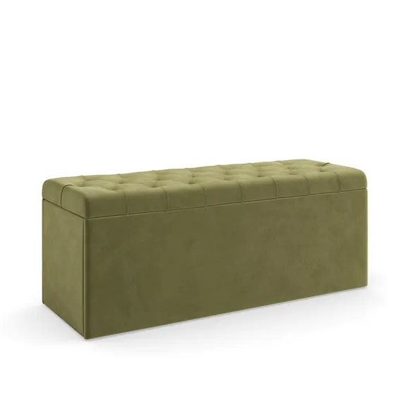 Emberly Velvet End of Bed Storage Ottoman 6