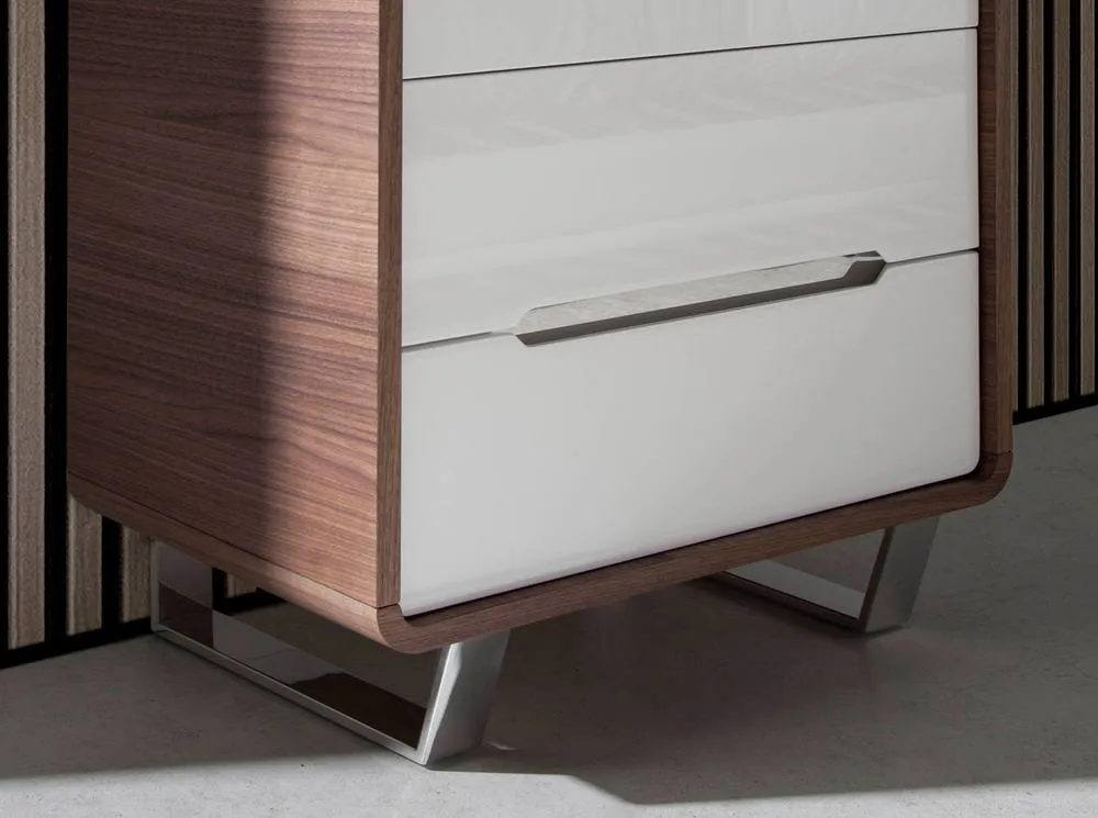 Angel Cerda 5-Drawer Chiffonier - Walnut Veneer & White MDF in Brown 5