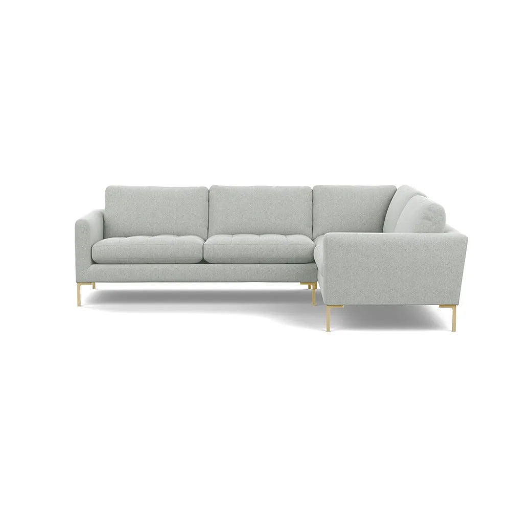 Heal's Eton Right Hand Facing Corner Sofa Melton Wool Limestone Brass Feet 1