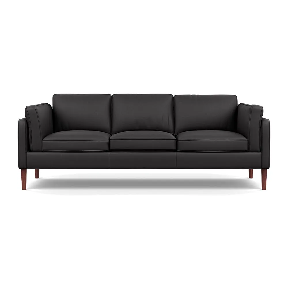 Heal's Sonno 4 Seater Leather Grain Graphite 063 Walnut Feet 1