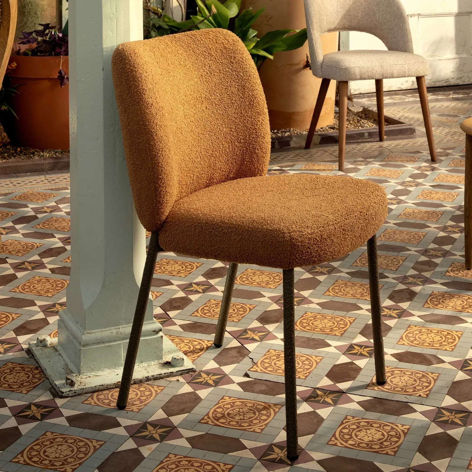 Estelle Dining Chair, Brown Fabric | Barker & Stonehouse 2