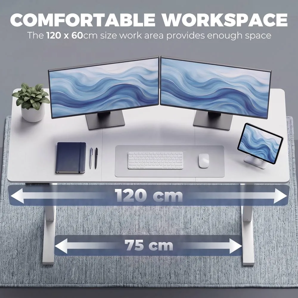 HOMCOM Standing Desk Memory Control Adjustable in White 6