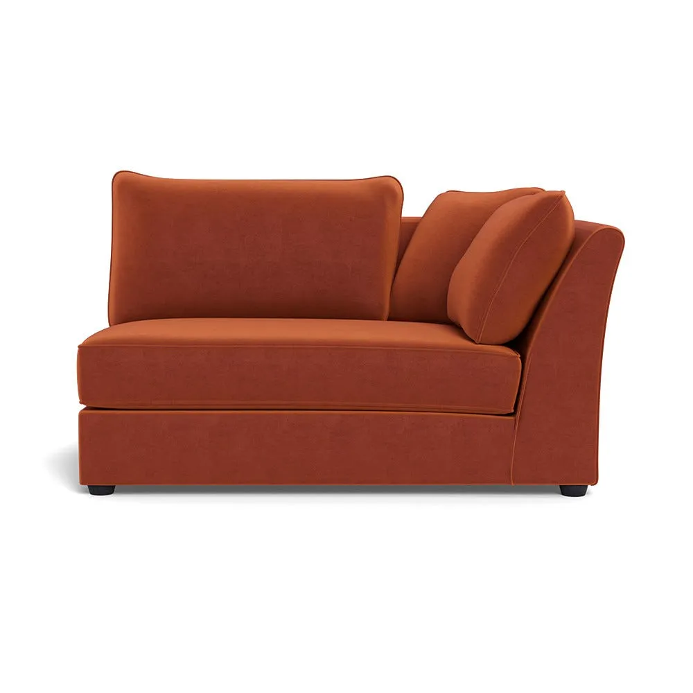 Heal's Tailor Large Unit RHF Cotton Velvet Russet Black Feet