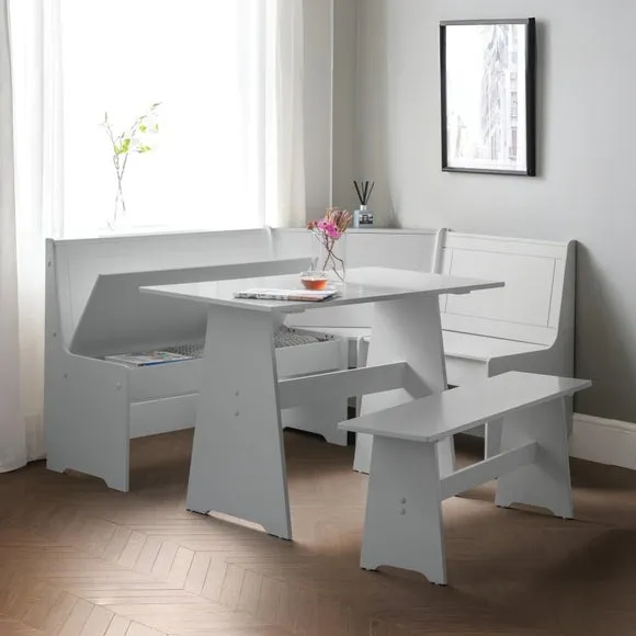 Newport 4 Seater Rectangular Corner Dining Table with Bench 2