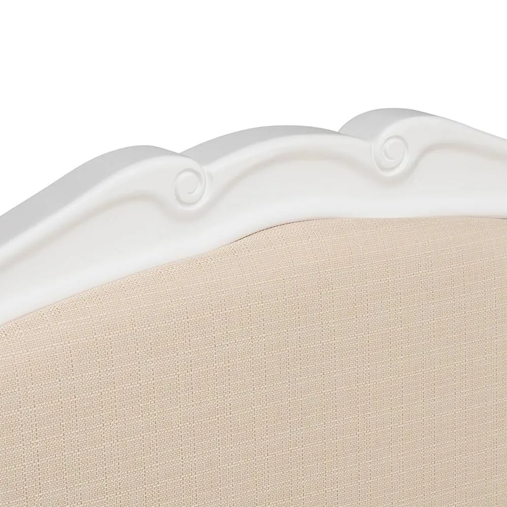 Statement Furniture Juliette French Style 5ft King Bed with Upholstered Headboard in White 3