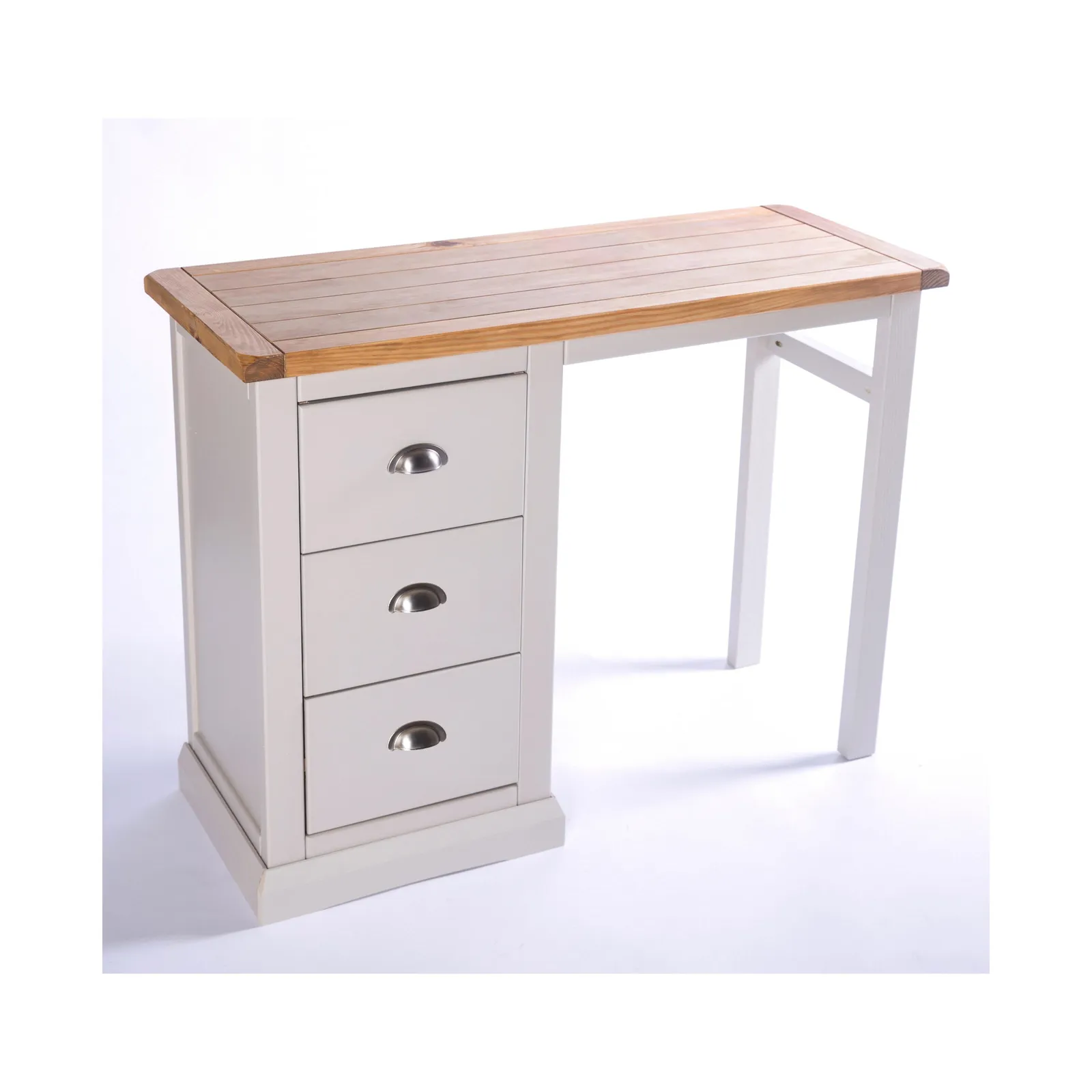 Cabinet Bits Loreo 3 Drawer Dressing Table Set Chrome Cup Handle in Light Grey 3