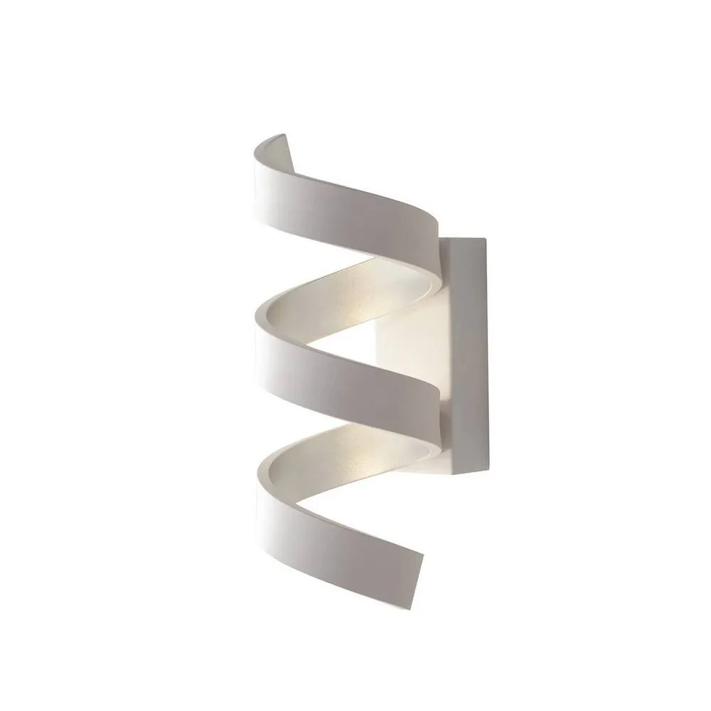 Netlighting HELIX LED Swirl Wall Light White Silver 720lm 3000K 10x26x13.5cm