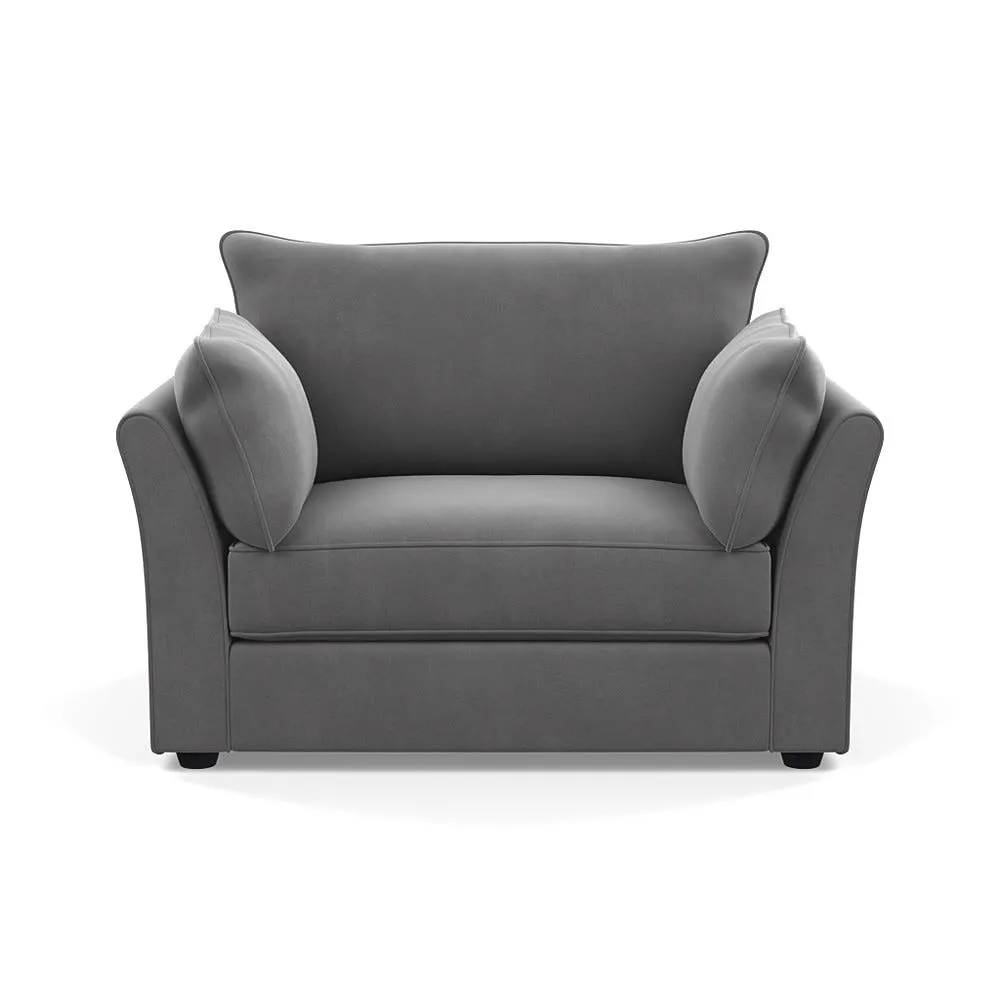 Heal's Tailor Loveseat Smart Velvet Mercury Black Beech Feet
