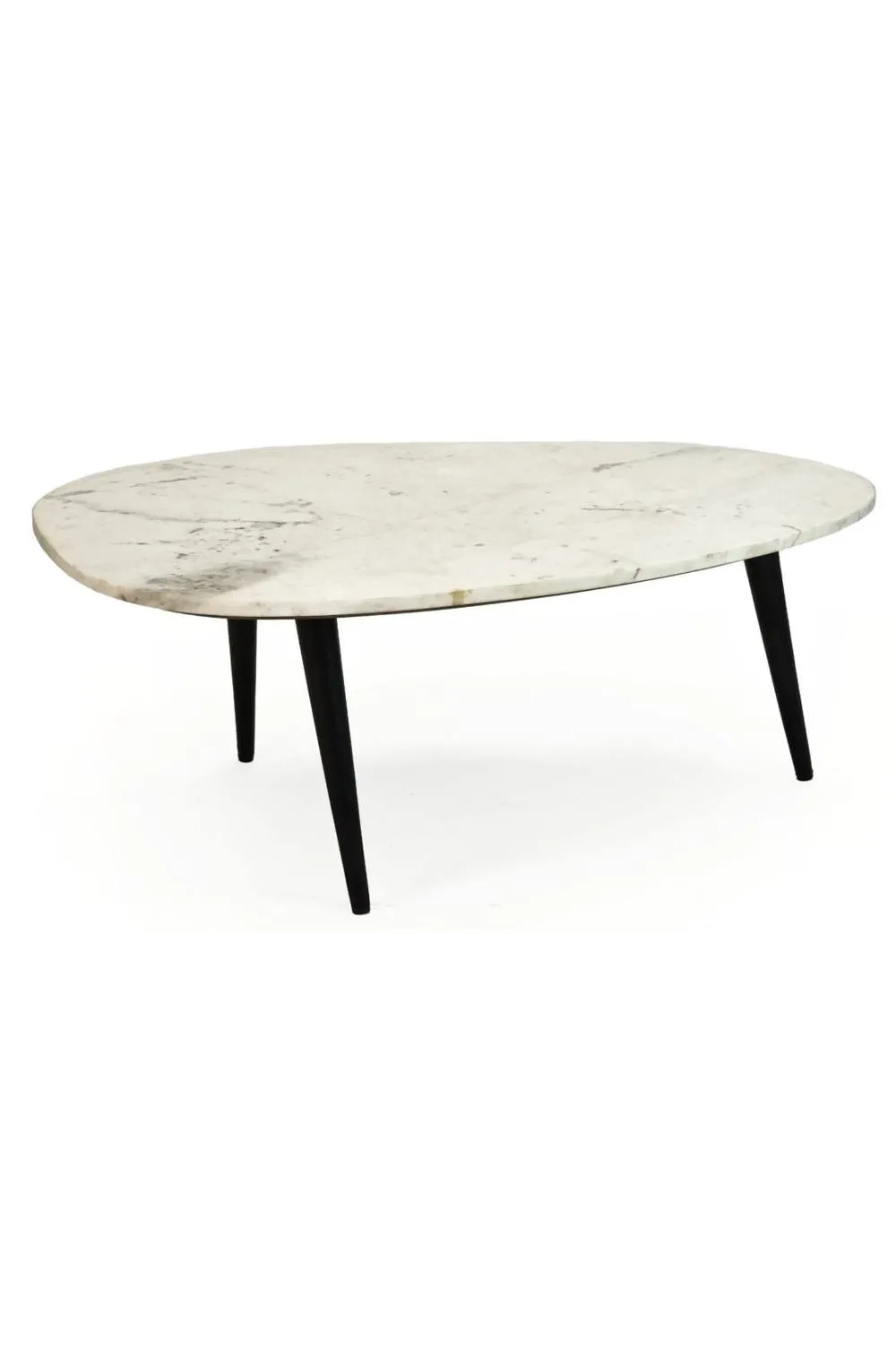 IH Design Farleigh Natural White Marble & Metal Coffee Table 2