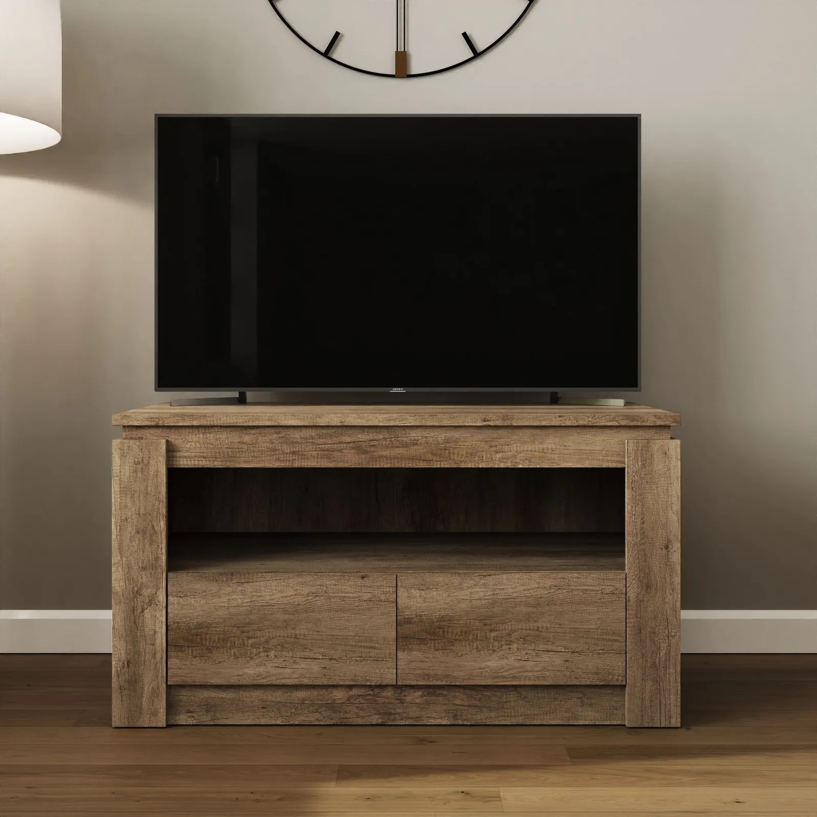 GFW Canyon 2 Drawer TV Unit in Brown