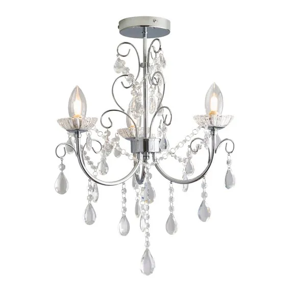 Vogue Tabitha 3 Light Bathroom Semi Flush Ceiling Light 3