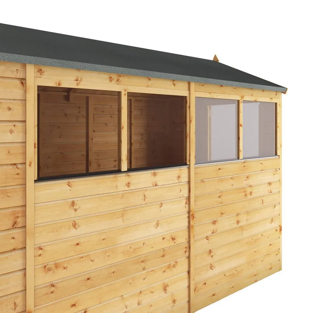 Mercia 10 x 6 Feet Shiplap Apex Shed - L296.6 x W190.5 x H222.2 cm - Brown in Natural 6