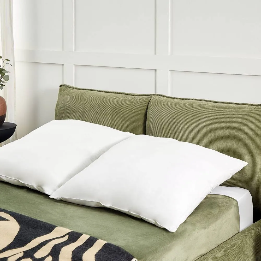 Wyld and Coco 2-Pack Japara Cotton Lyocell Pillows 80x80 Low Profile White