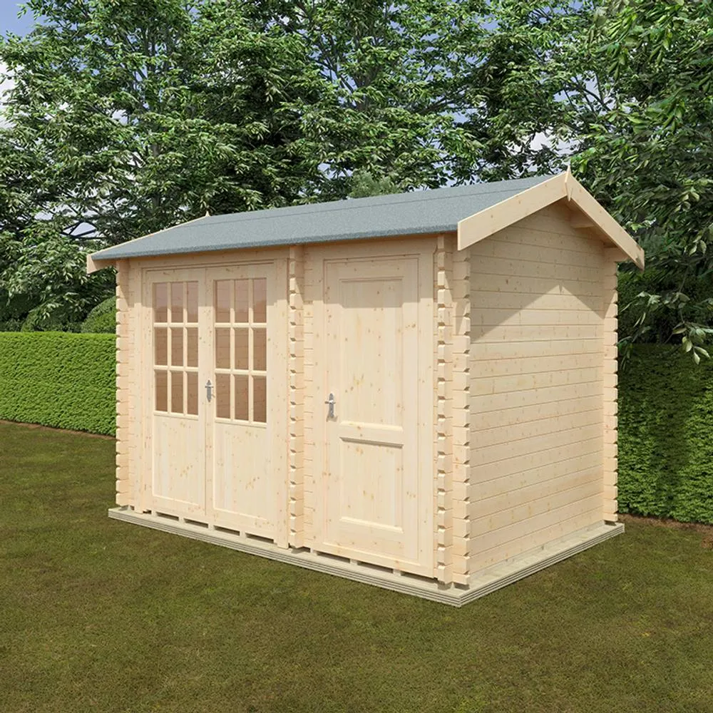 Buttercup Farm 12x8 The Chatsworth 44mm Cabin - L355 x W235 x H262.3 cm in Natural 5